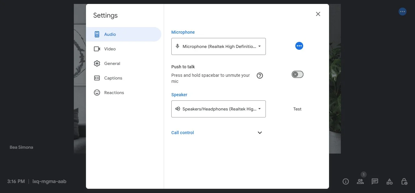 How to adjust audio settings in Google Meet