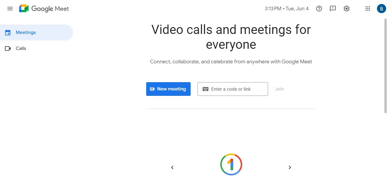 How to start new meeting Google Meet