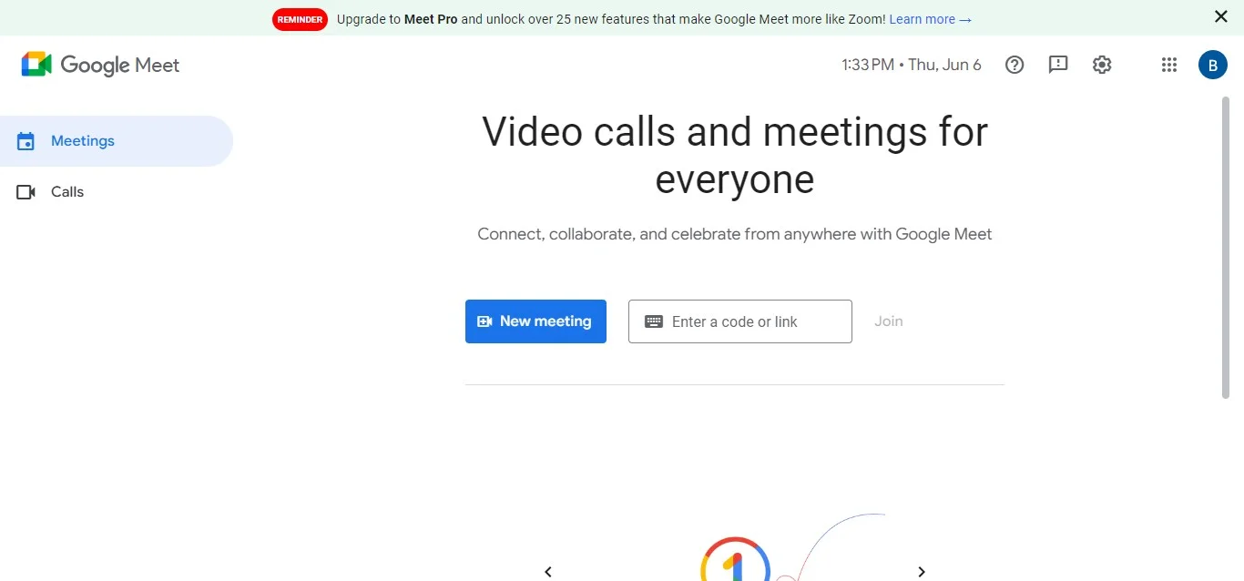 How to start a new Google Meet meeting