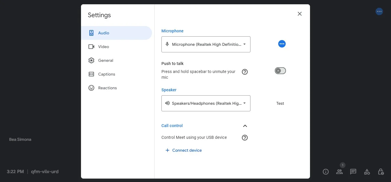 How to disable other devices microphones in Google Meet