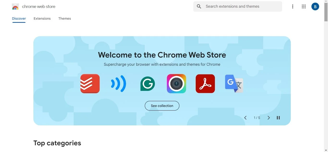 Chrome webstore