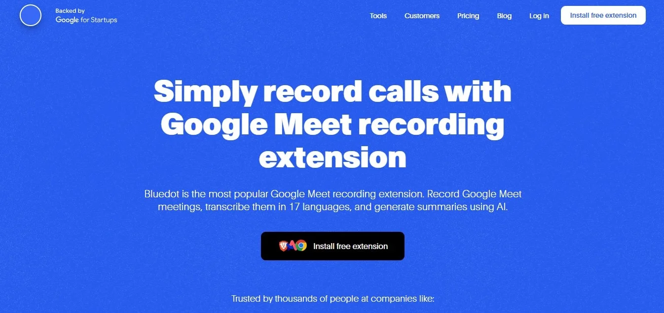 Bluedot Chrome extension