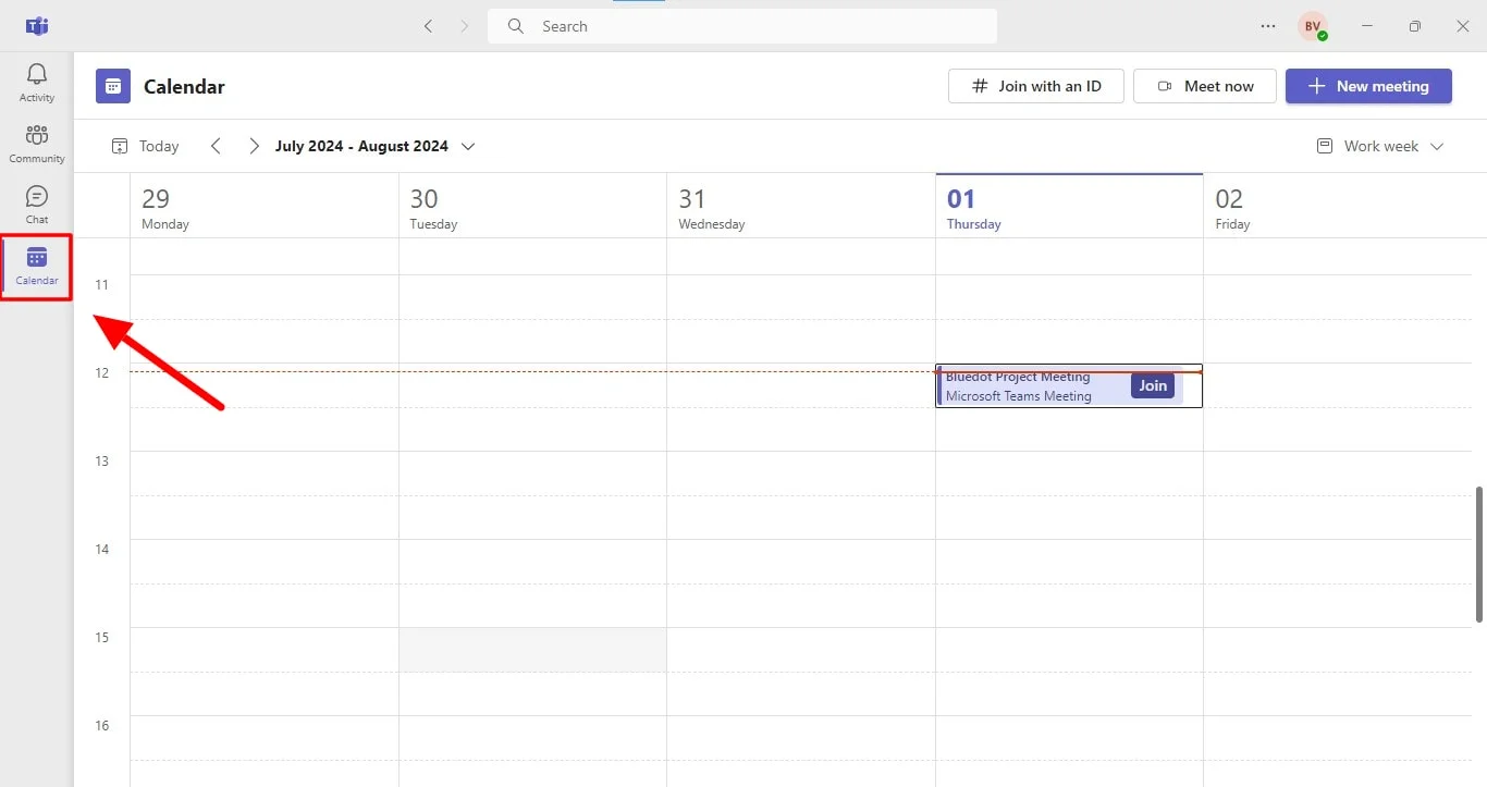 How to join Microsoft Teams meeting using Calendar