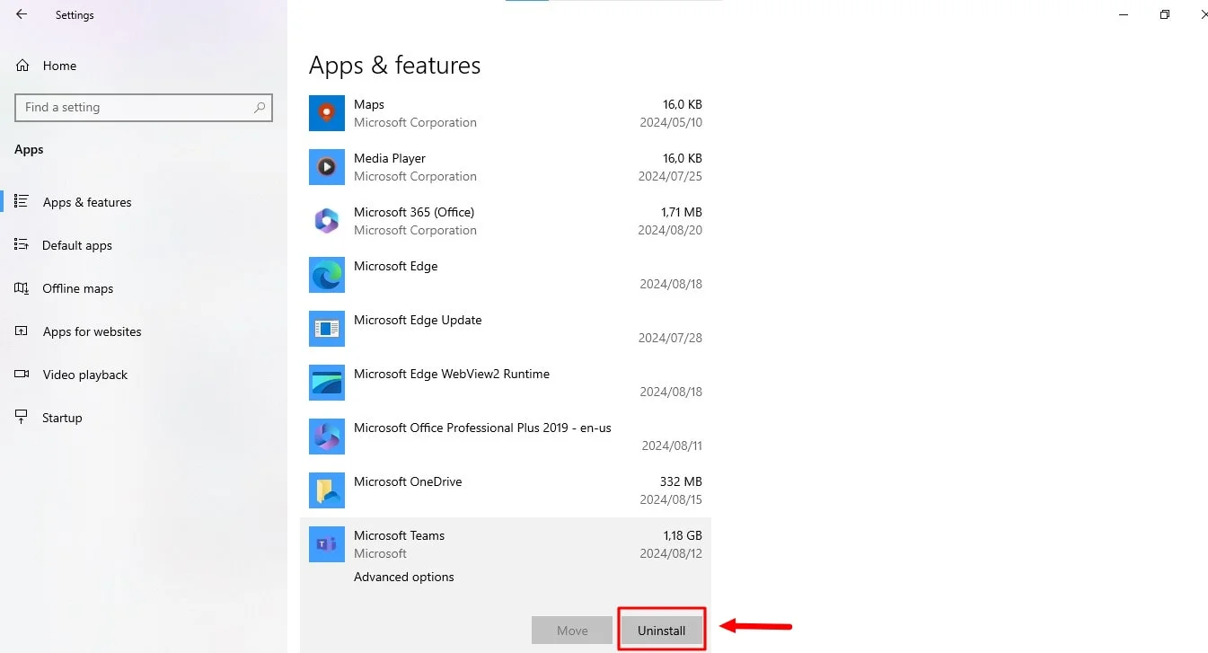 How to uninstall Microsoft Teams