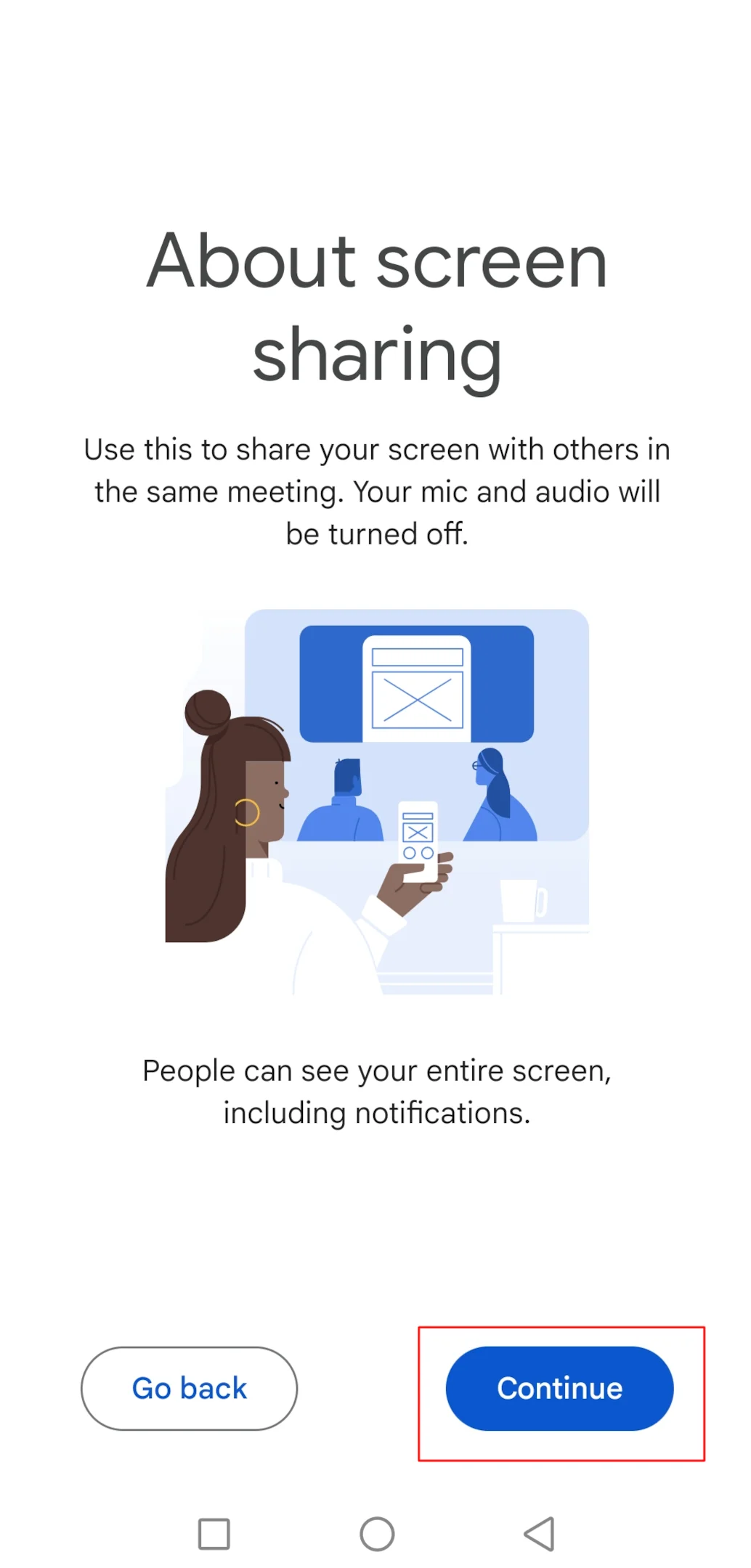 How to share screen during a meeting on a mobile