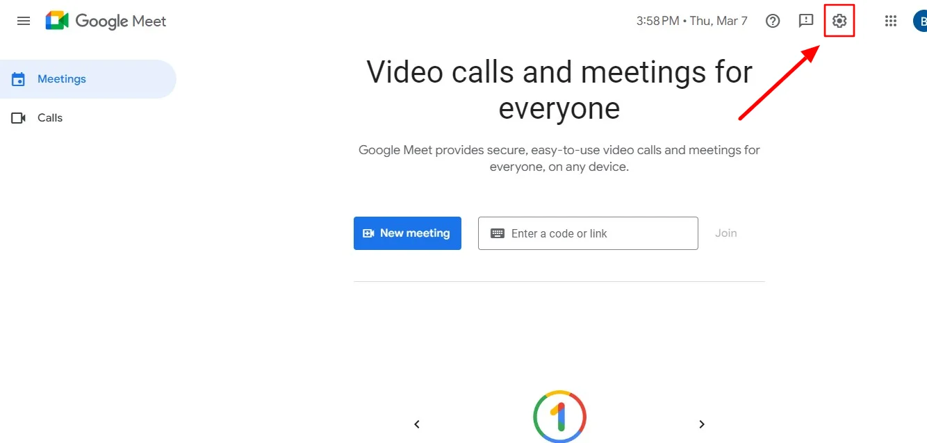 change default camera in Google Meet