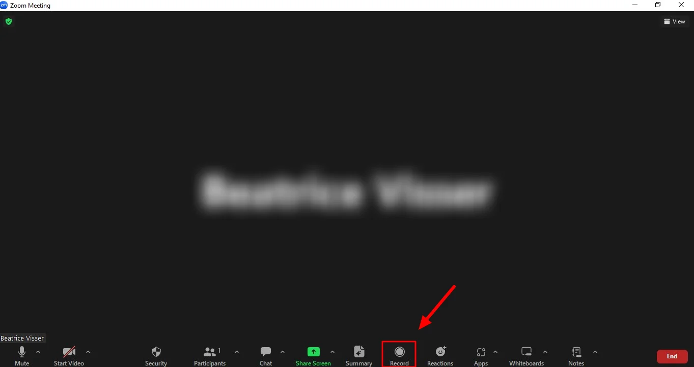 how to start recording a video call on Zoom
