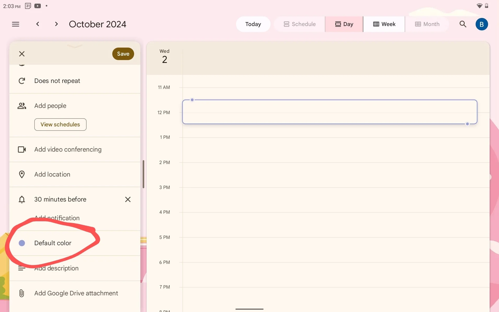 How to change event color in Google Calendar