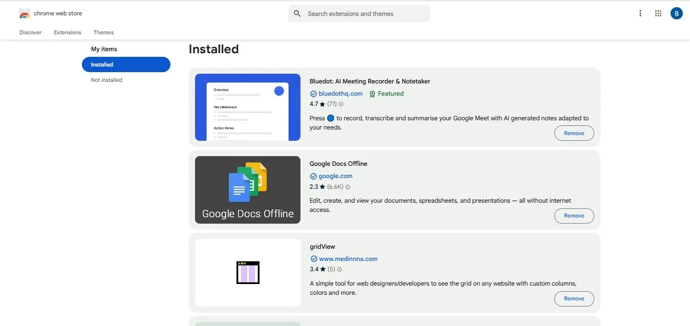 How to check installed Chrome extensions