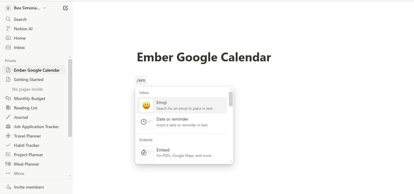 How to add Google Calendar to Notion