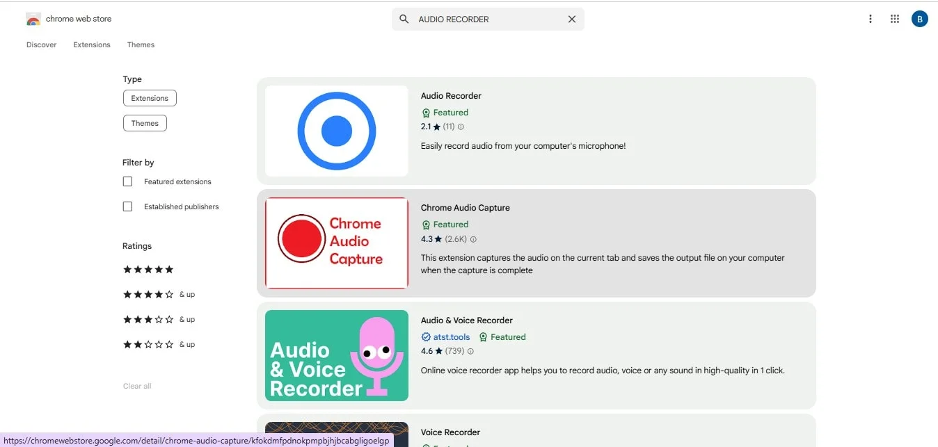 How to choose an audio recording extension