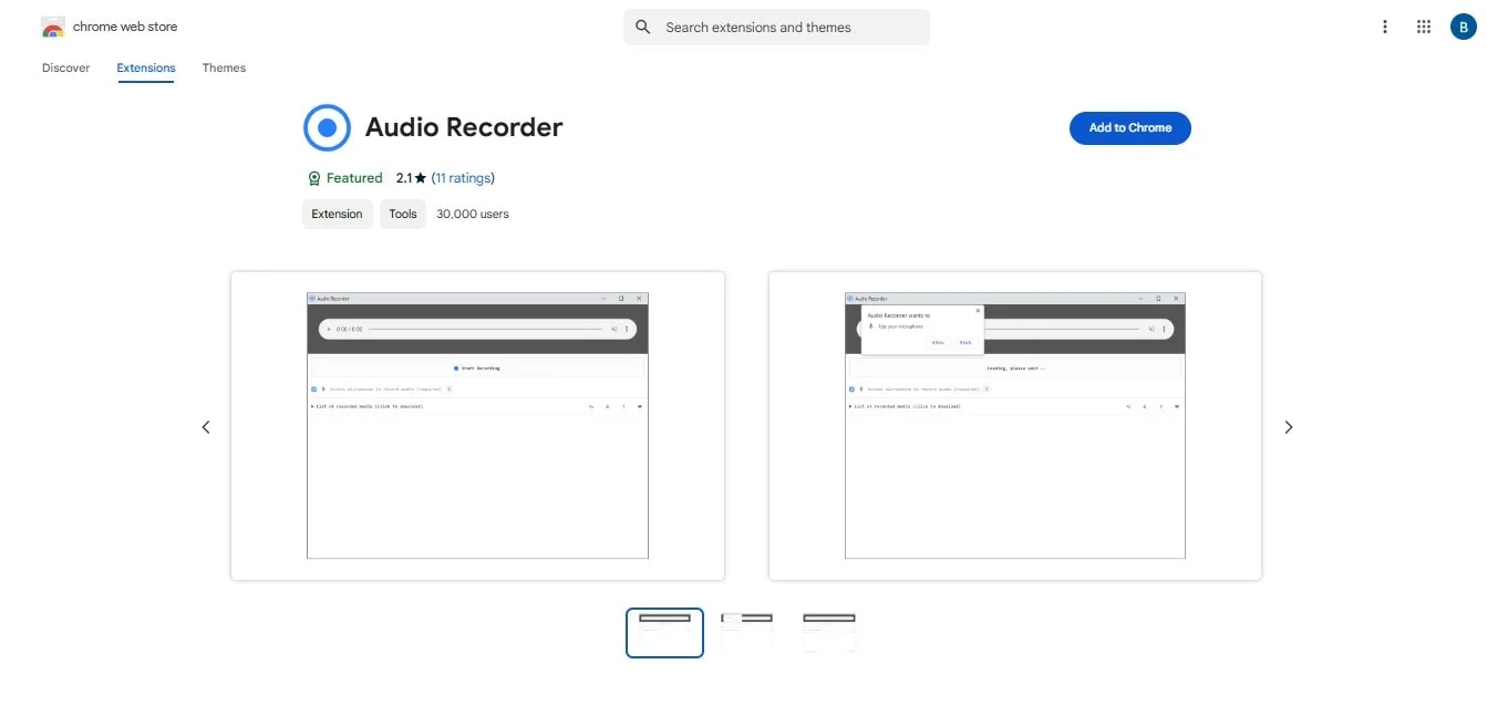 How to install an audio recording extension