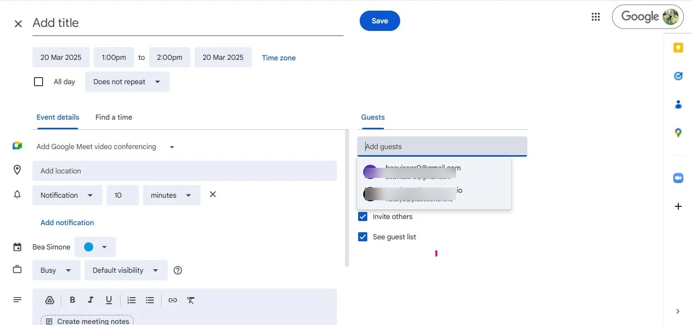 How to add guests to Google Calendar Invite