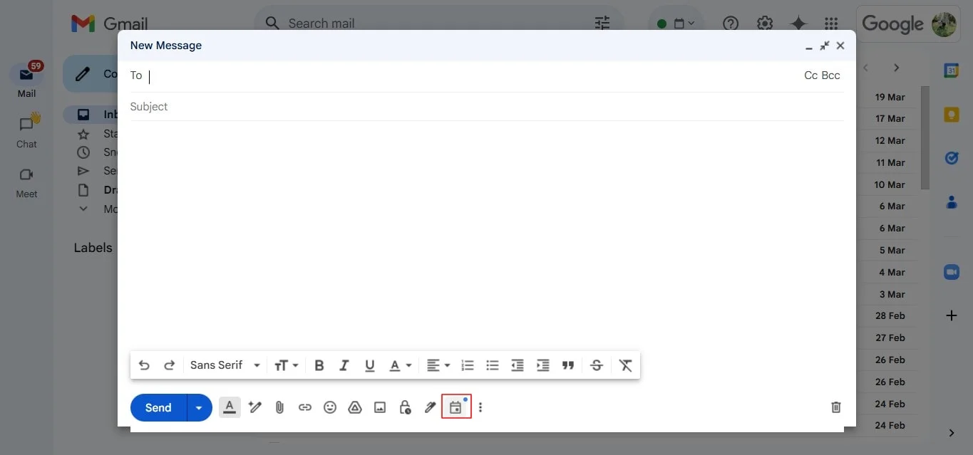 How to create a Google Calendar Invite from Gmail