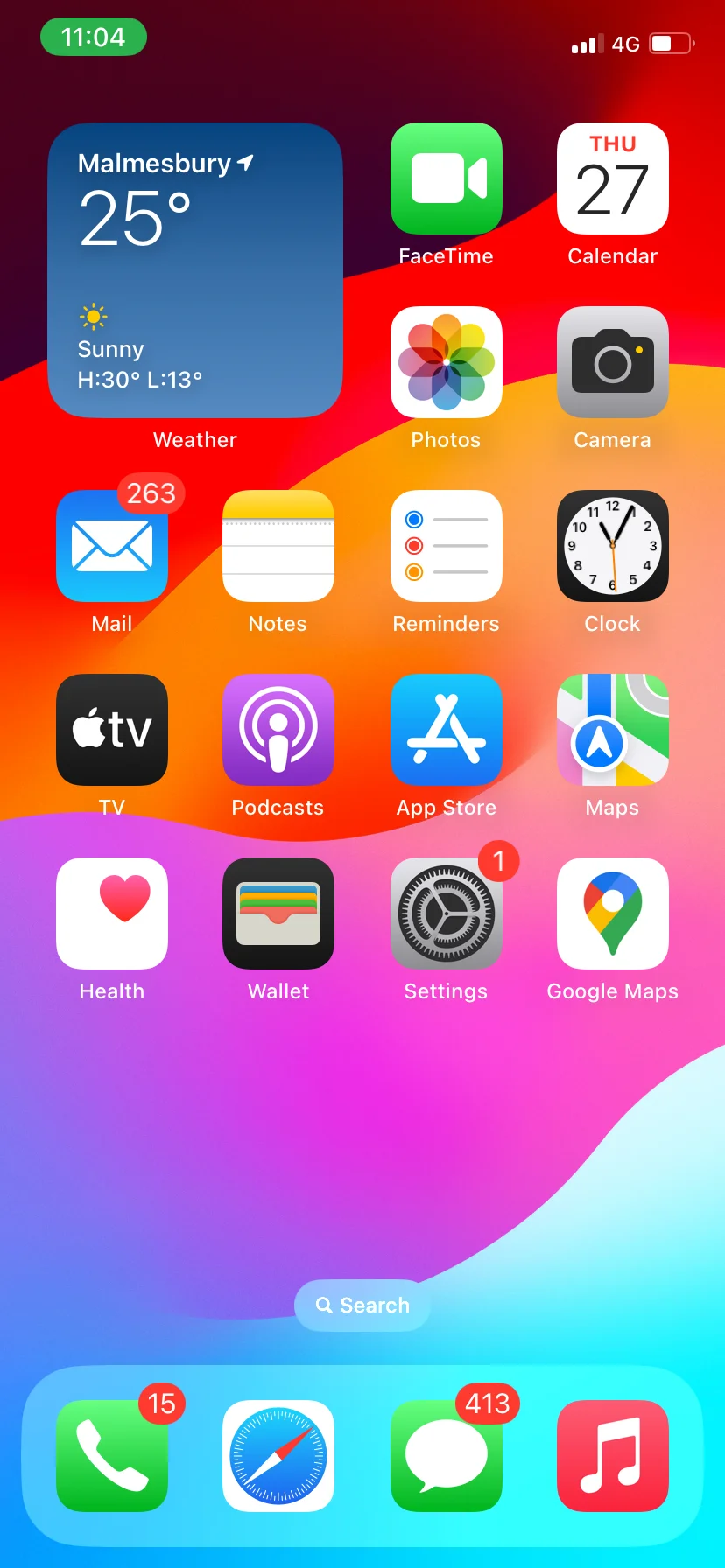 iPhone home screen