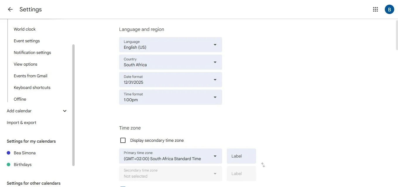 How to stop sharing Google Calendar