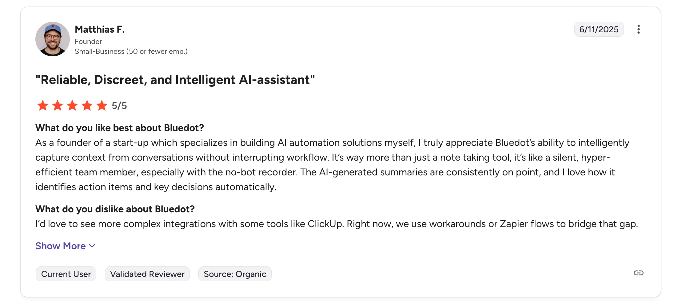 Bluedot customers reviews