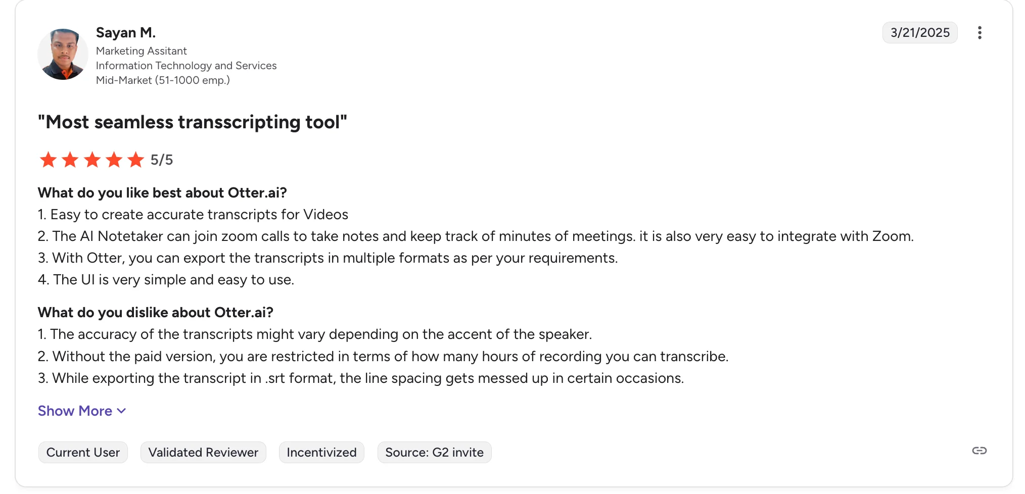 Otter users comments