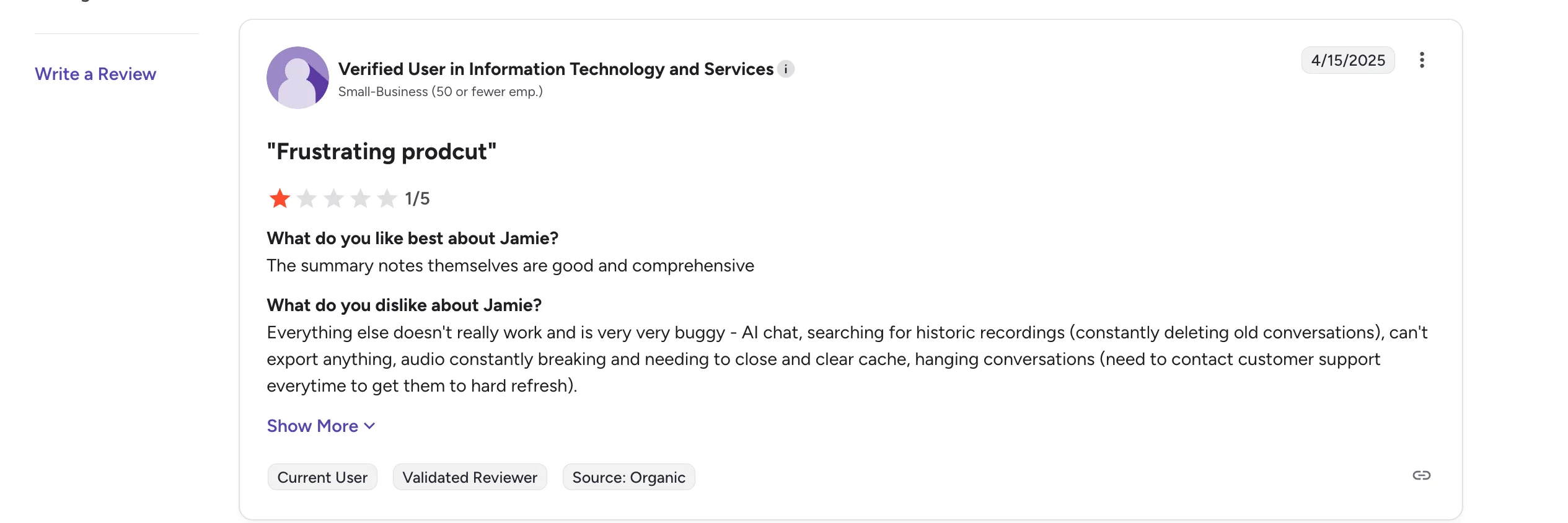 Jamie customers reviews