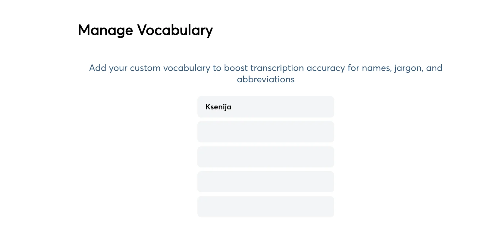 Otter's Custom Vocabulary