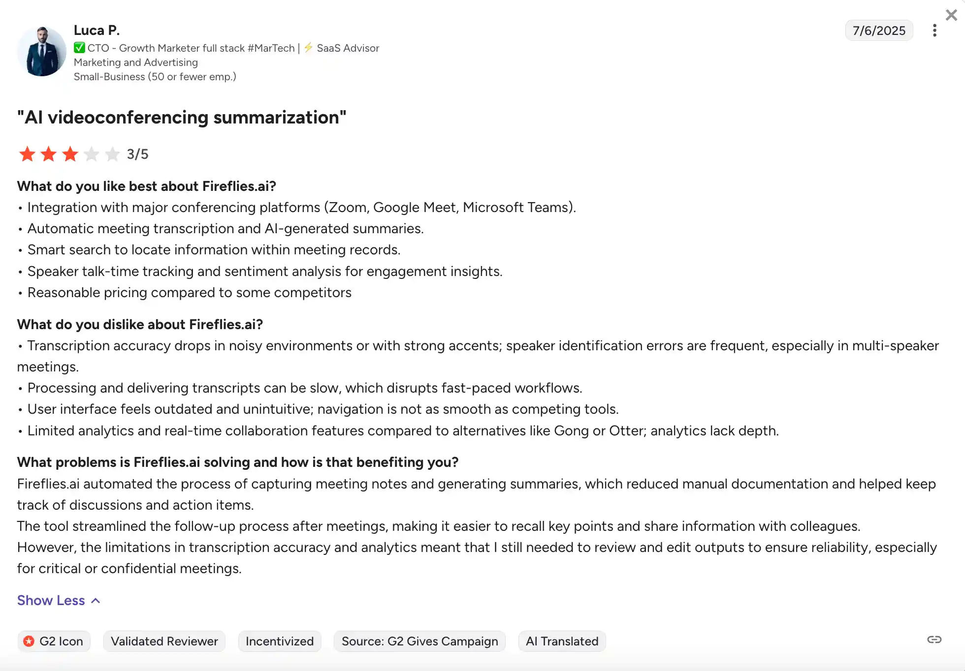Fireflies User Reviews