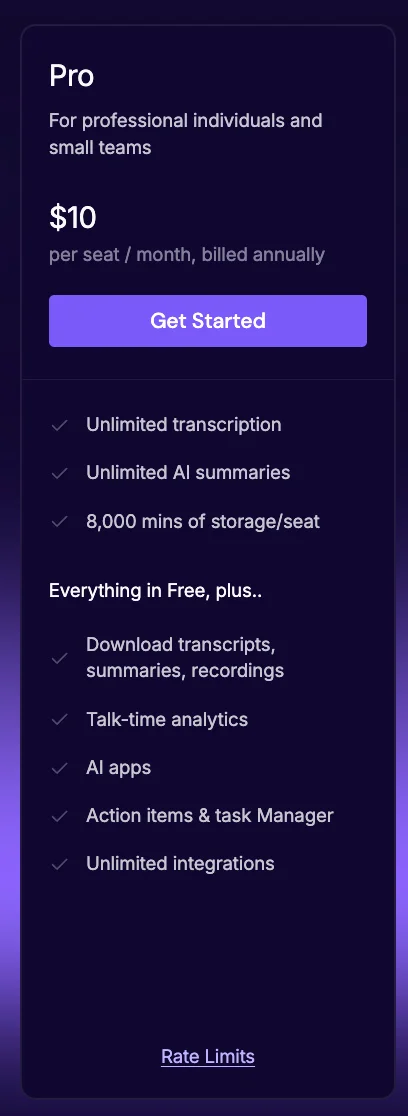 Fireflies Pro Plan