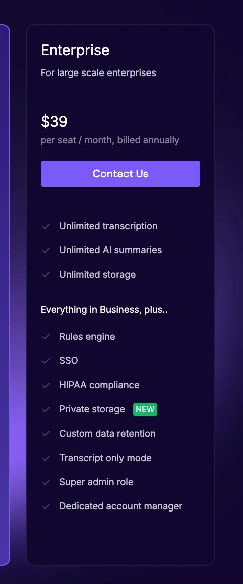 Fireflies Enterprise Plan