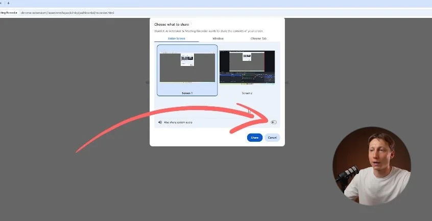 How to share system audio