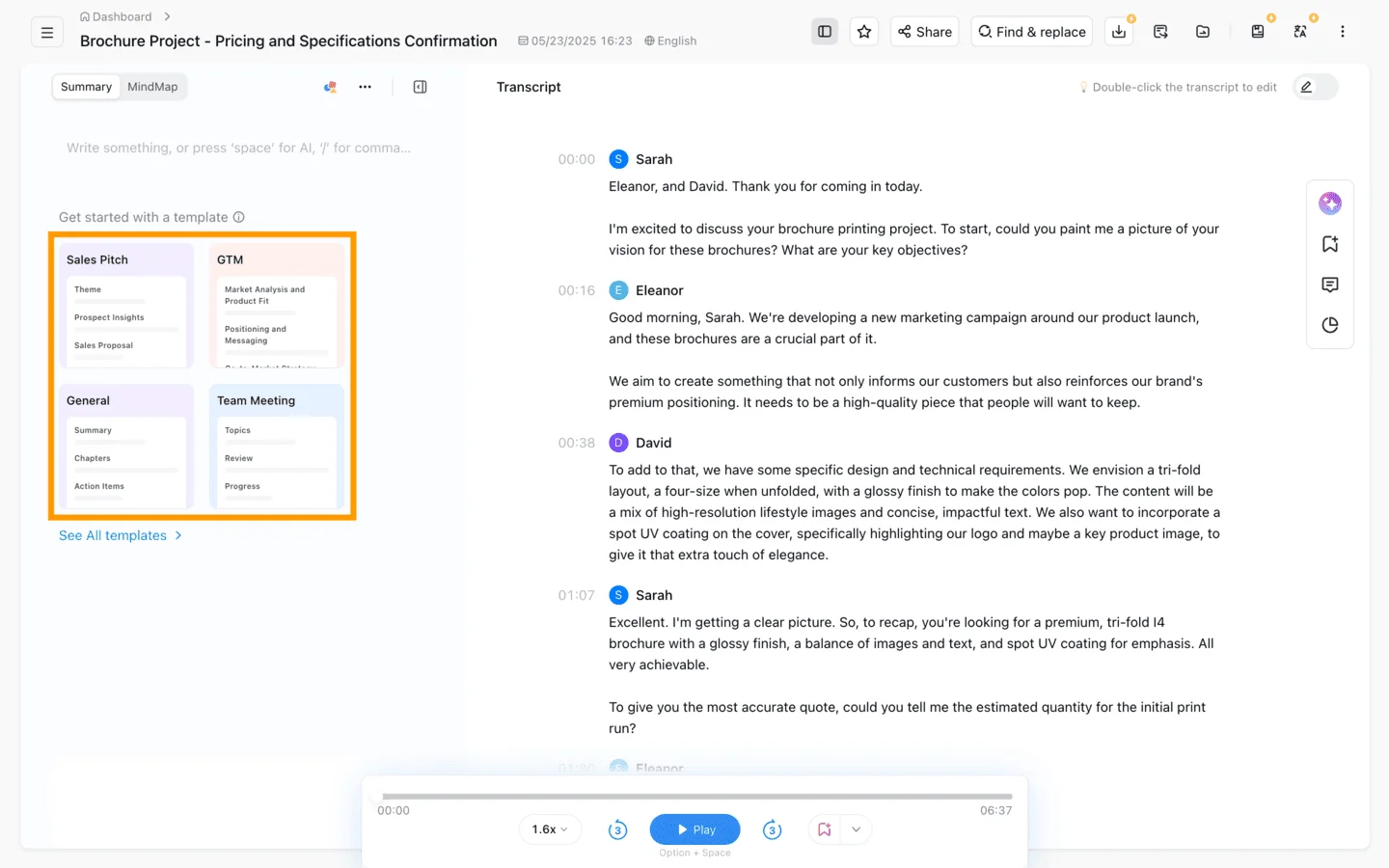 AI Summaries & Smart Templates