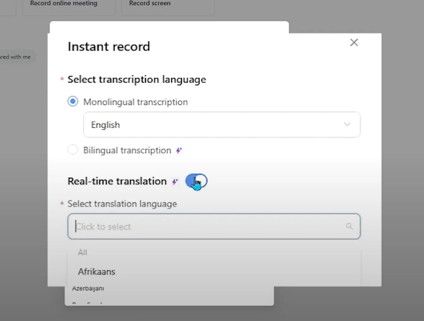 Notta multilingual support