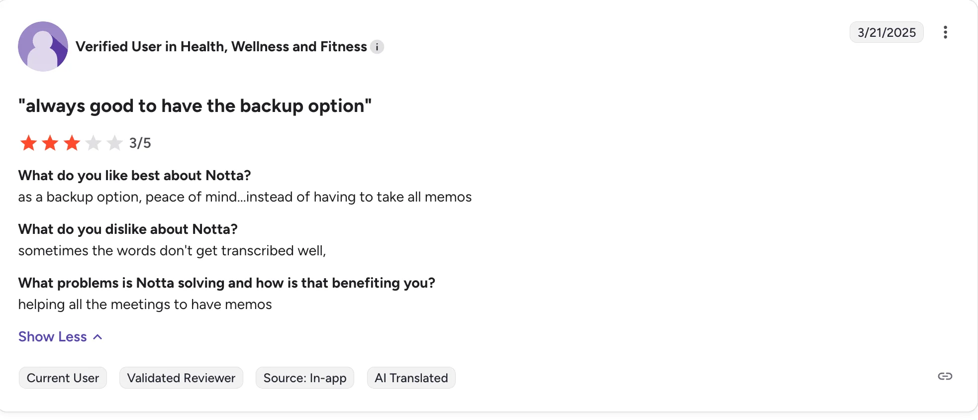 Notta users comments