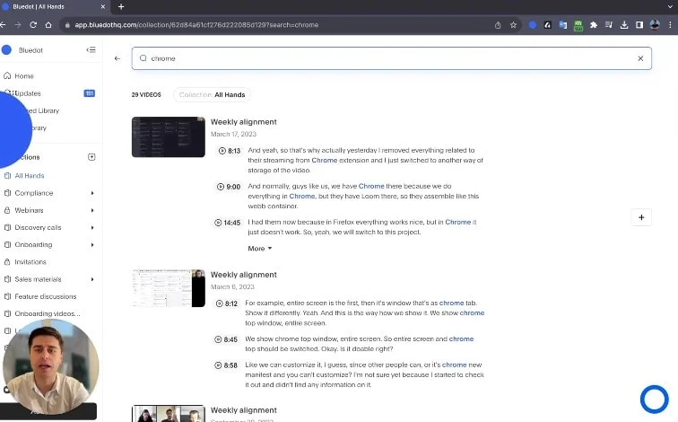 How to view, download or share Zoom recordings in Bluedot 