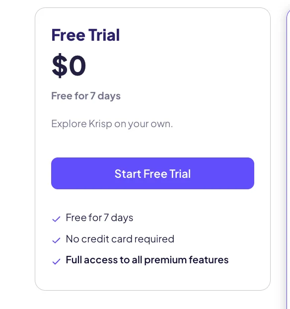 Krisp Free Plan
