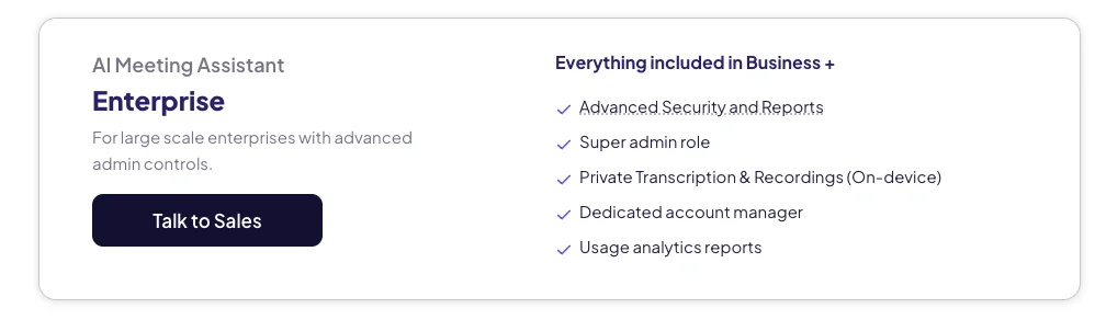 Krisp Enterprise Plan