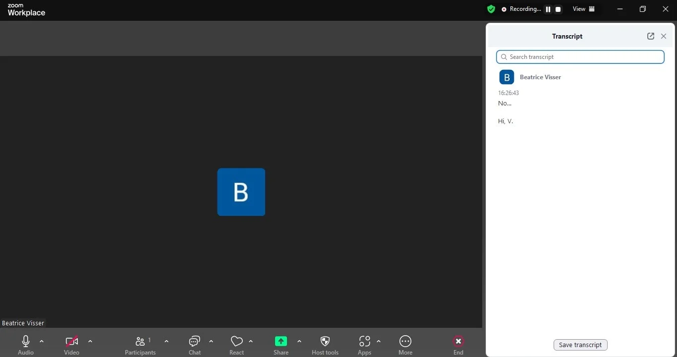 How to download a Zoom transcript