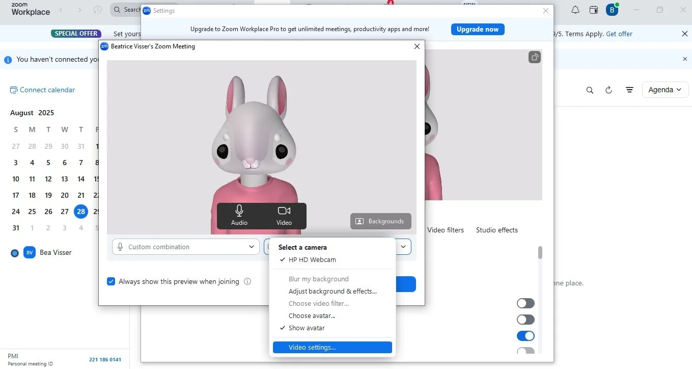 How to test video before a Zoom meeting