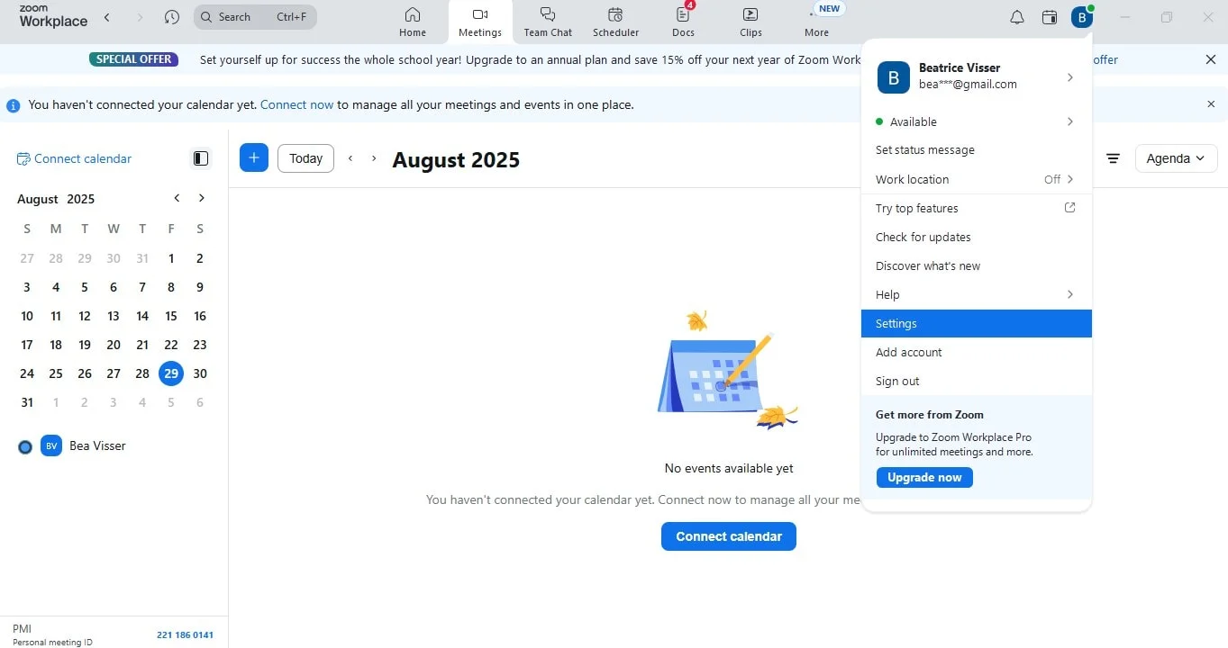Changing my name in Zoom desktop app