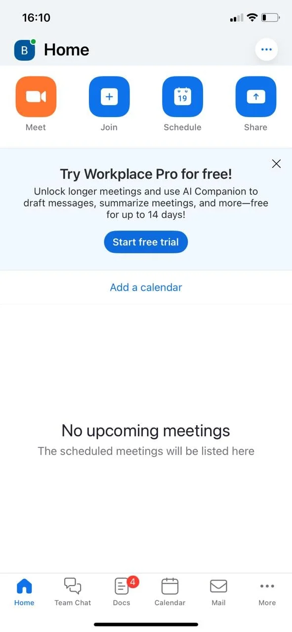 Zoom mobile app
