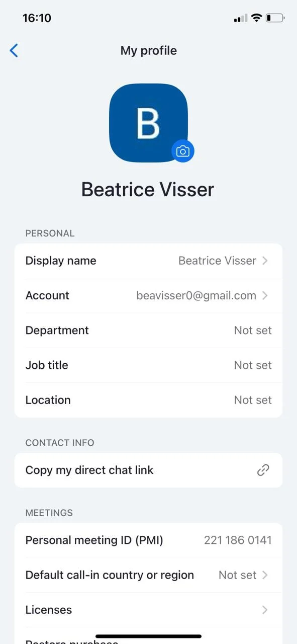 How to change display name in Zoom mobile app