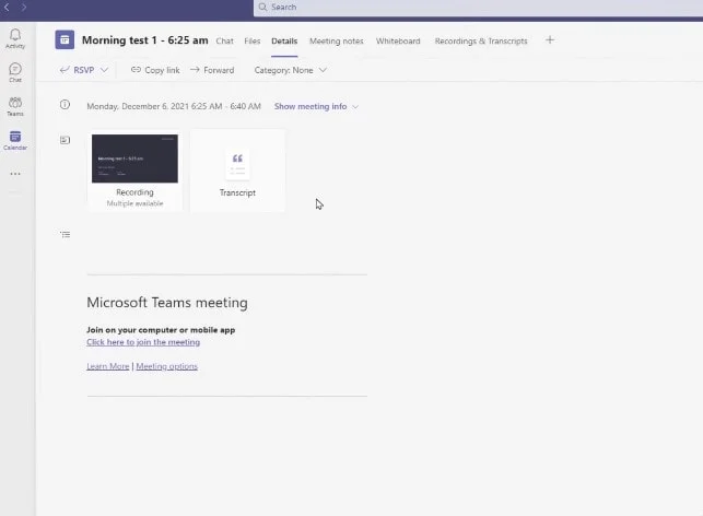 Microsoft Teams meeting
