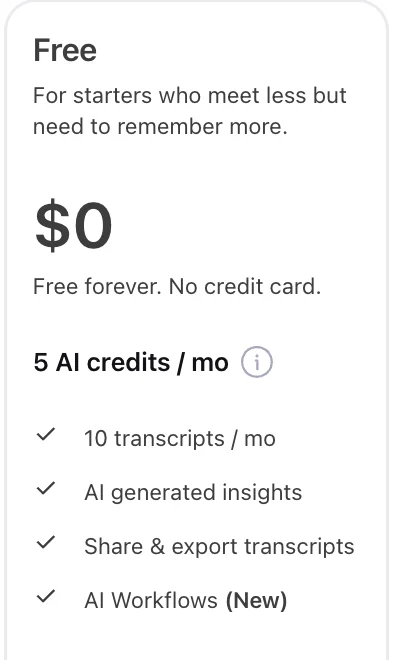 Tactiq Free Plan