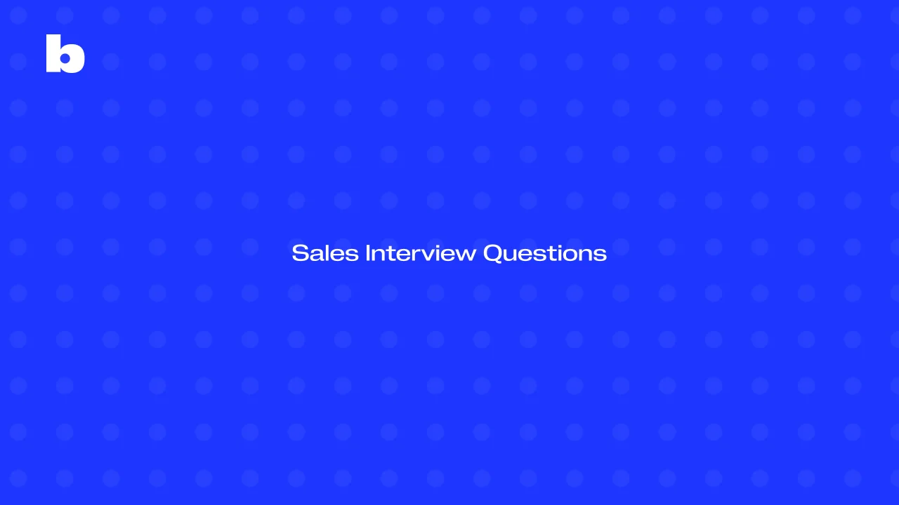 Sales Interview Questions