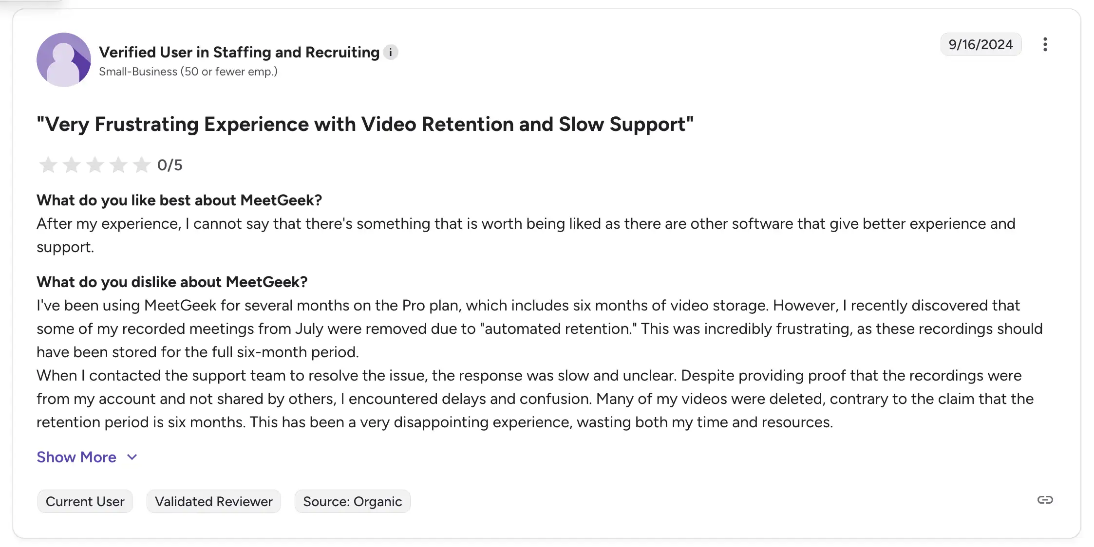 How long does MeetGeek keep video recordings