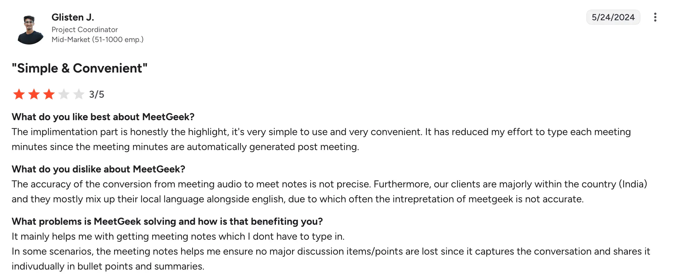 MeetGeek transcription accuracy