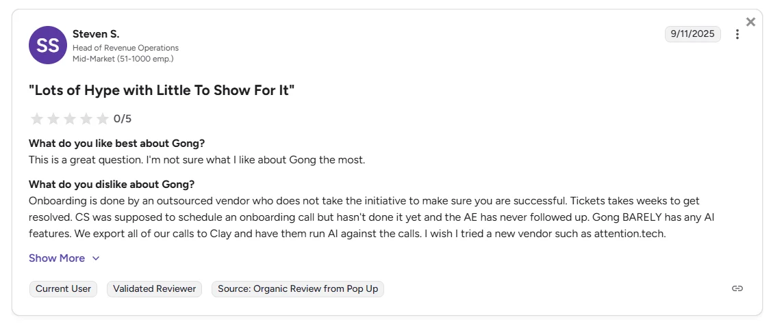 Gong Customer Support