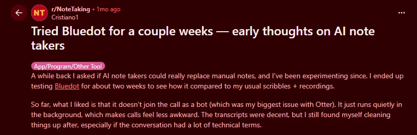 Bluedot interface and workflow