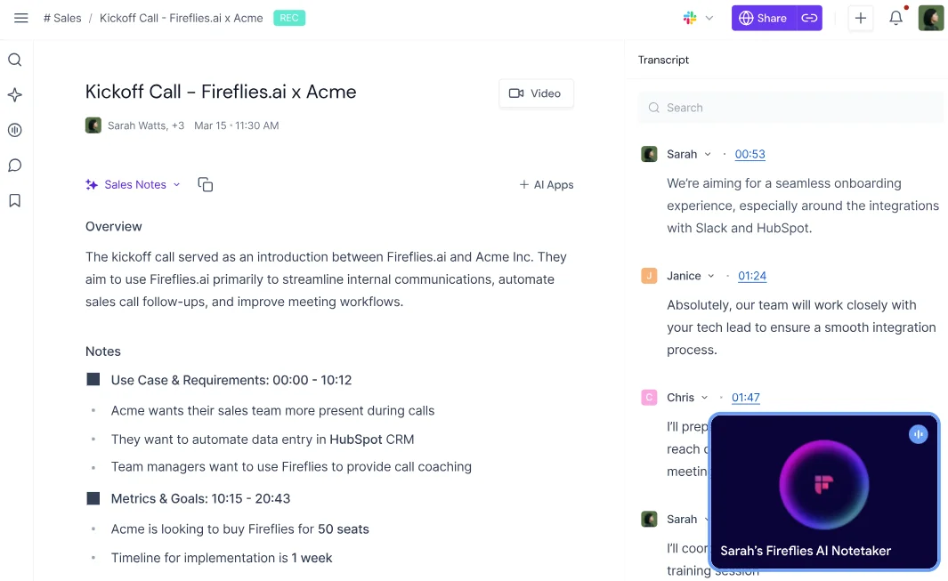 Gong vs Fireflies.ai