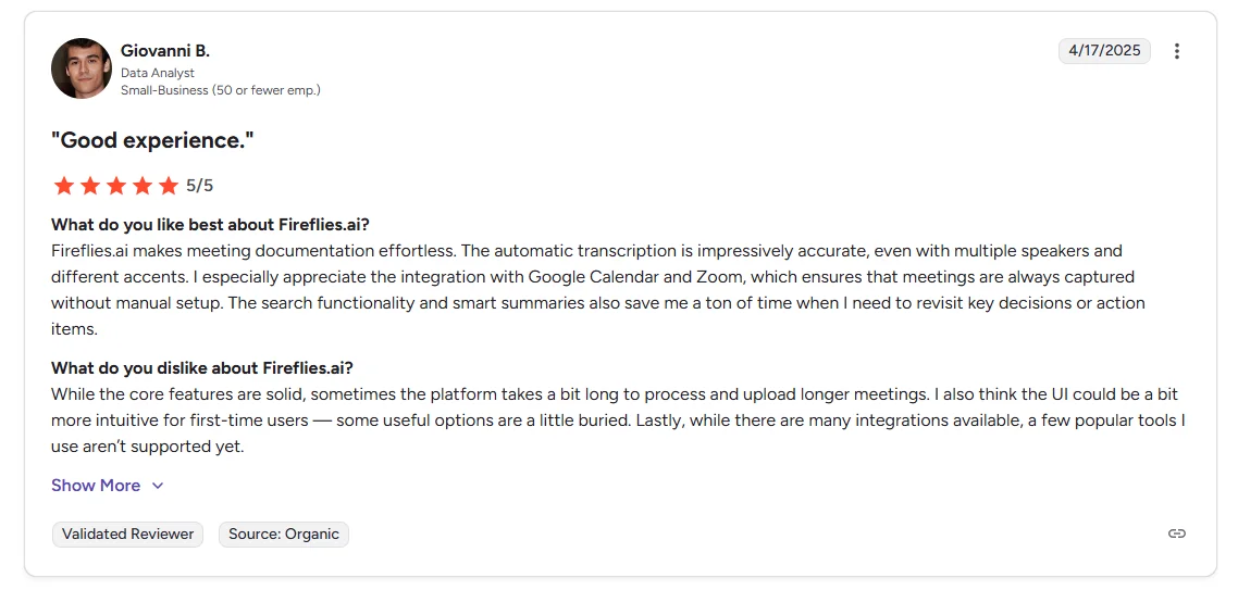 Fireflies performance