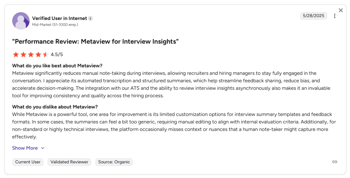 technical conversations in Metaview