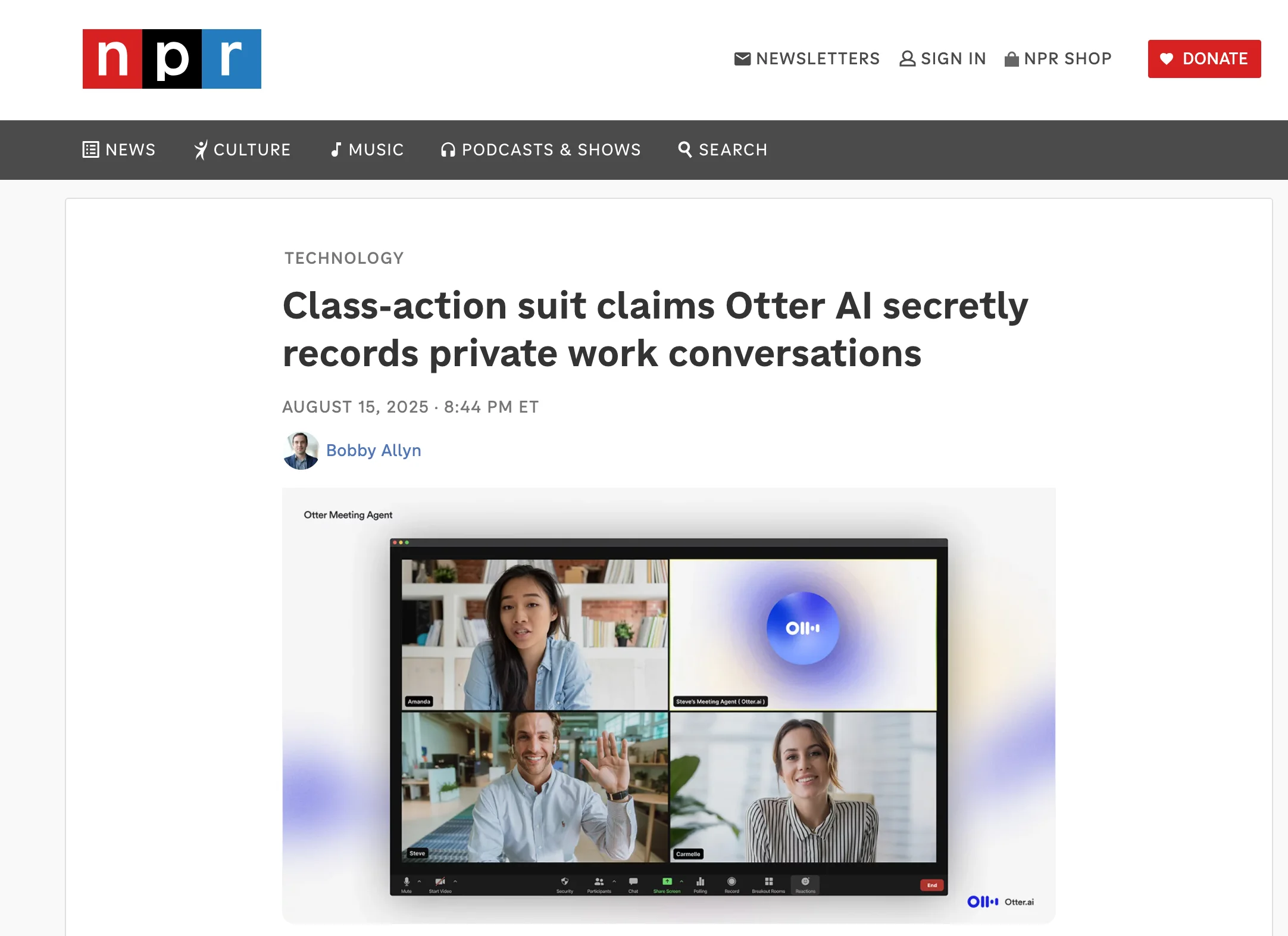 Otter Privacy & Security